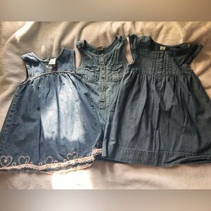 Denim Sleeveless Dresses for Kids